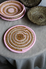 Placemat - Zeegras - Mosterd/Roze