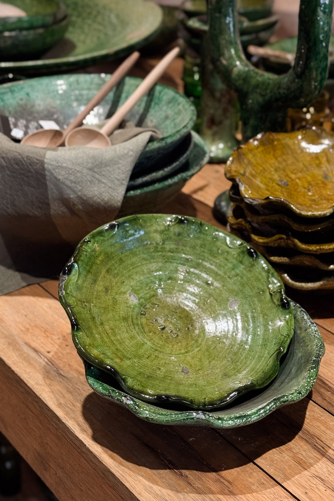 Schaaltje Tamegroute in groene kleur met wavy rand