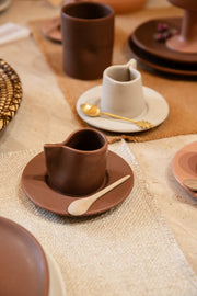 Mizaan koffie kopje met schotel - chocolat