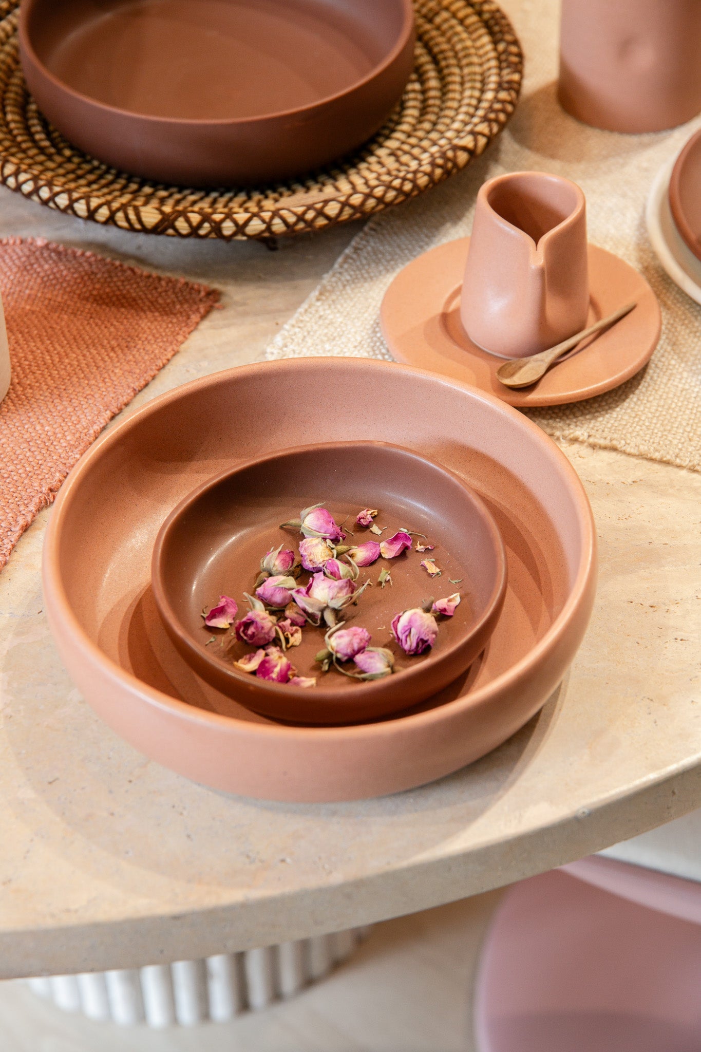 Mizaan bord met rand - poeder roze