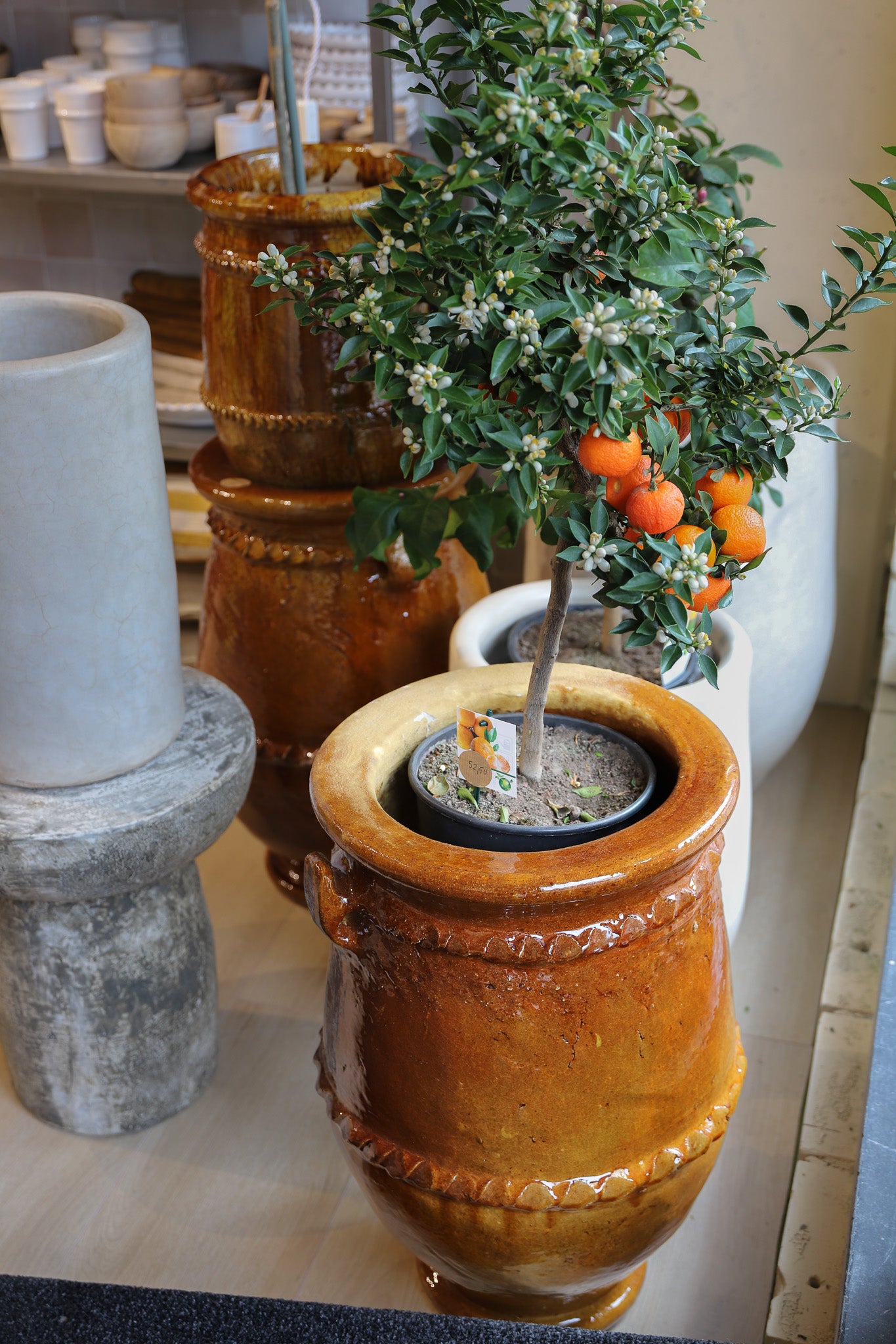 Plantpot - tamegroute - mosterd - 40cm