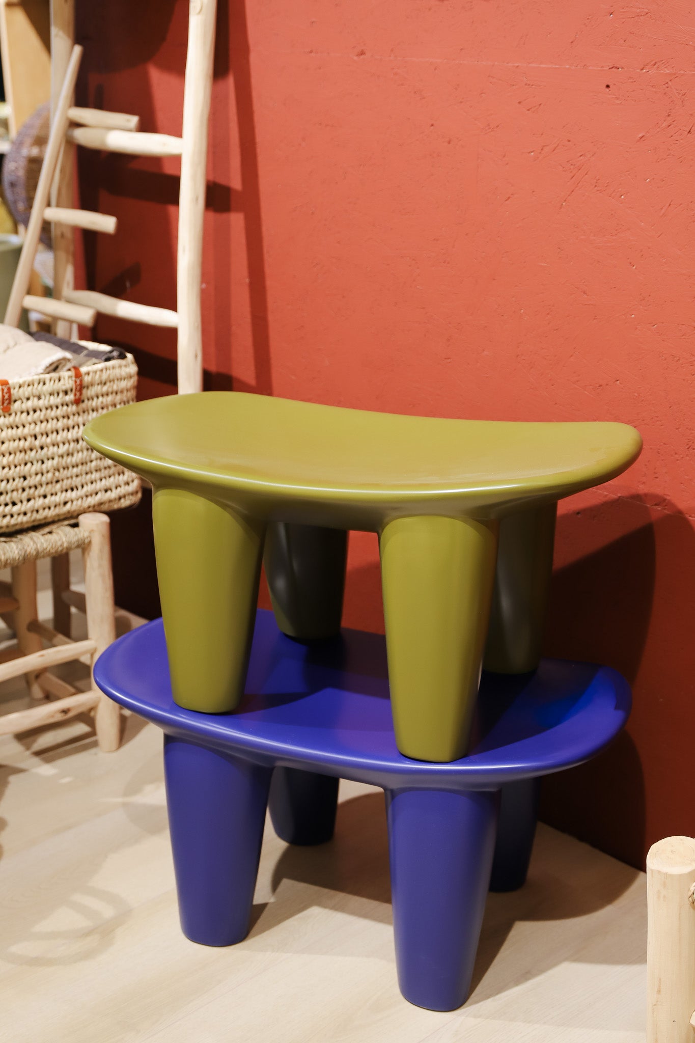 Stool - Africa - blauw
