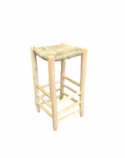 Bar kruk naturel met touw zitting