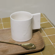 Mok Vierkant Oor - Crème Wit